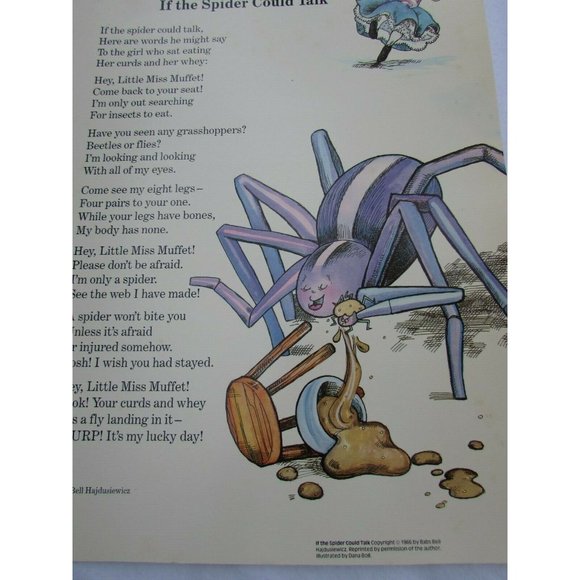 Spider Could Talk Grade School Poster Babs Bell Hajdusiewicz 30250 Poetry VNTG - Picture 3 of 6